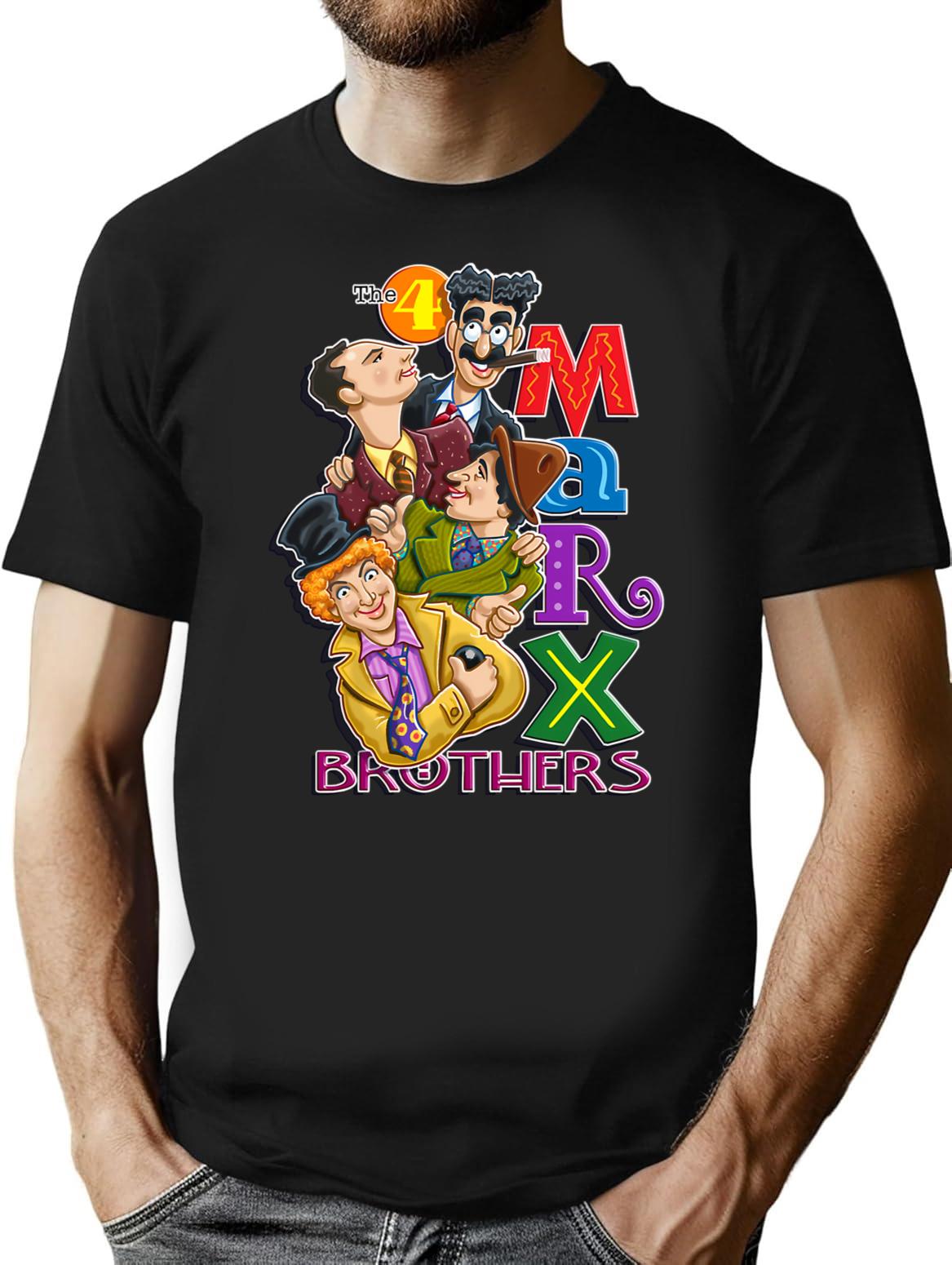Funny Man Vintage Marx Brothers Retro Vintage T-Shirt - Black