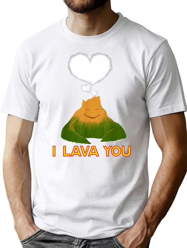 Funny Quote I Lava You T-Shirt - Retro Graphic Tee for Men & Women - White