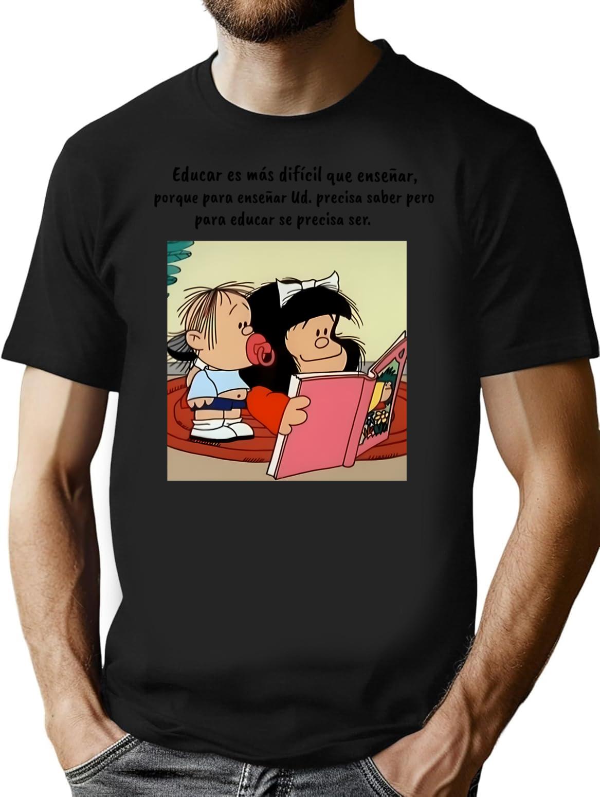 Funny Quotes In Spanish With Mafalda T-Shirt - Black
