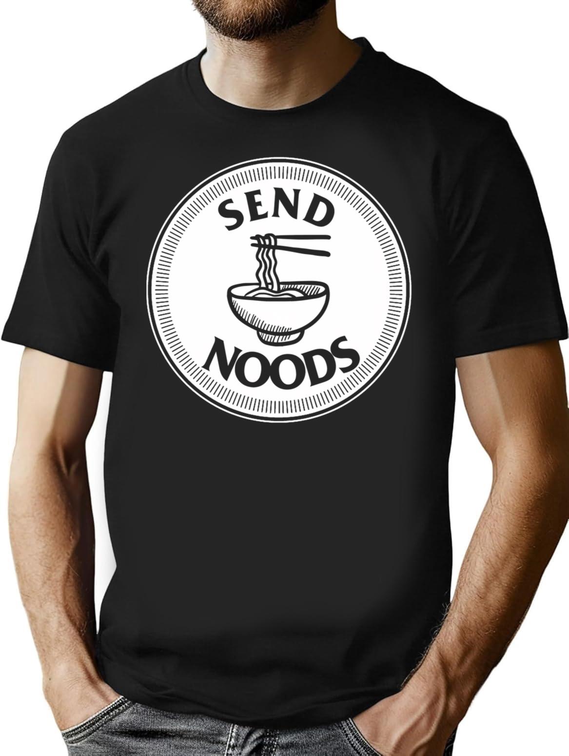 Funny Send Noods - Funny Nudesnoodle Parody Vintage T-Shirt - Black