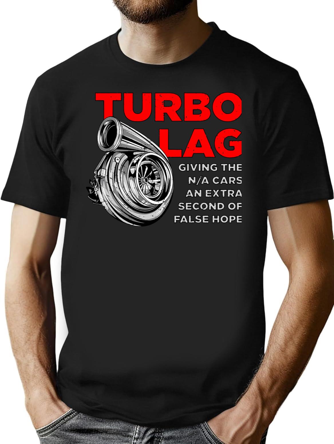 Funny Turbo Lag Car Boost Racing T-Shirt - Black