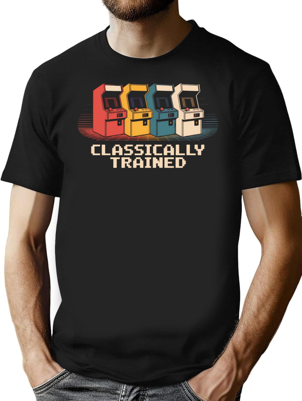 Funny Vintage Arcade Cabinet Video Gaming Retro Gamer T-Shirt - Black