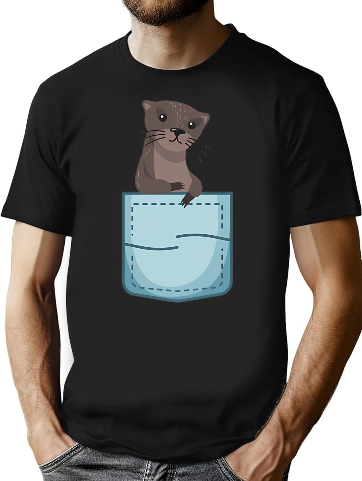 Funny Vintage Ferret Lovers Gift T-Shirt - Retro Graphic Casual Tee - Black