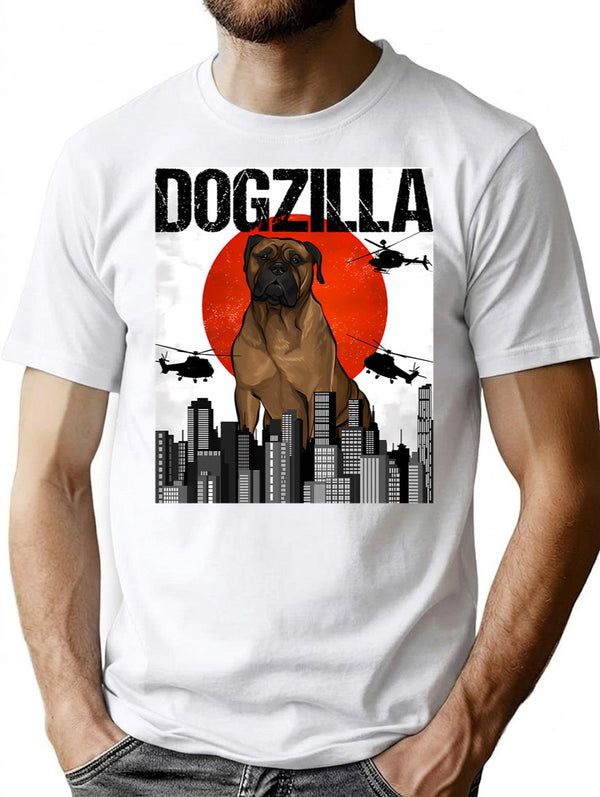 Funny Vintage Japanese Dogzilla Bullmastiff T-Shirt - Retro Graphic Casual Tee - White