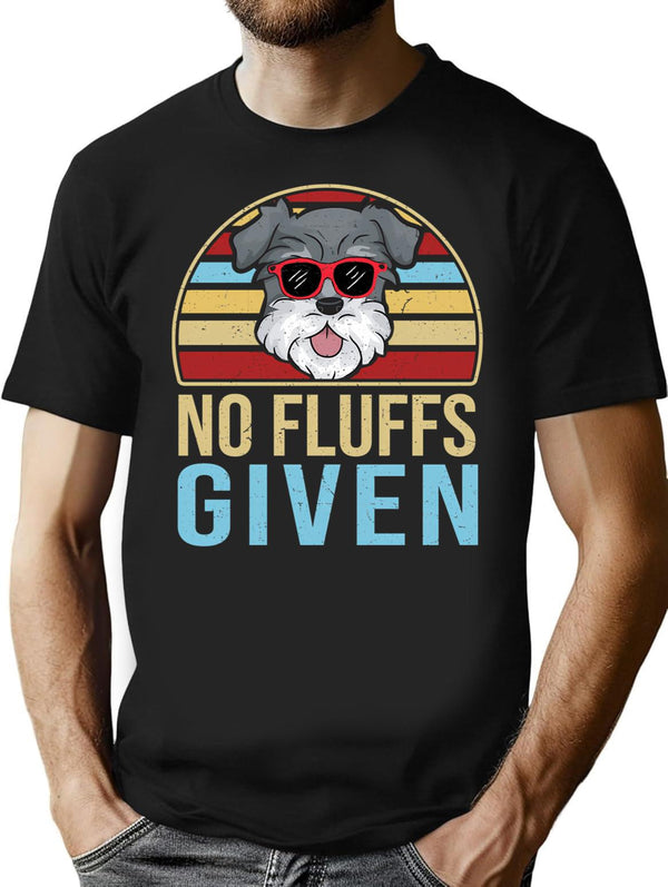 Funny Vintage Miniature Schnauzer No Fluffs Given T-Shirt - Black