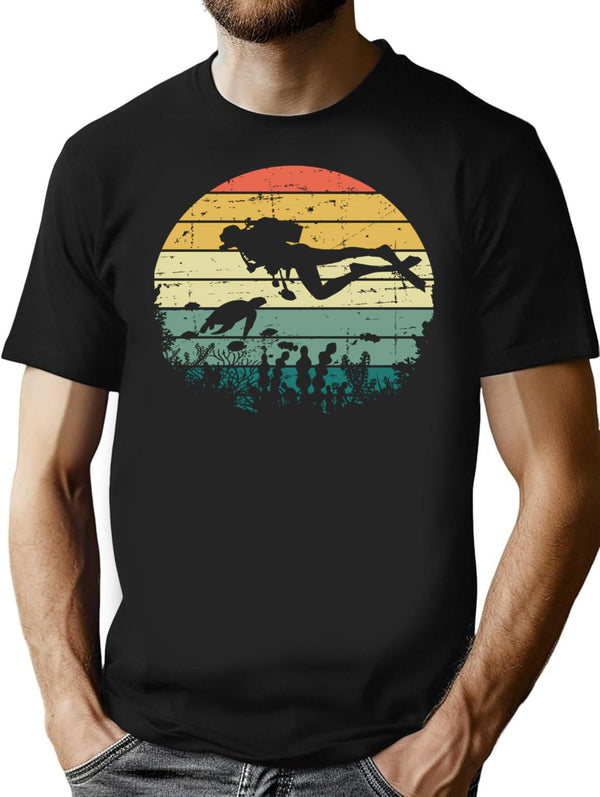 Funny Vintage Scuba Diving Dive Diver (1) T-Shirt - Black