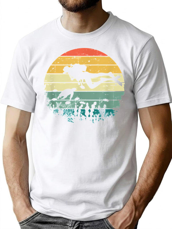 Funny Vintage Scuba Diving Dive Diver T-Shirt - White