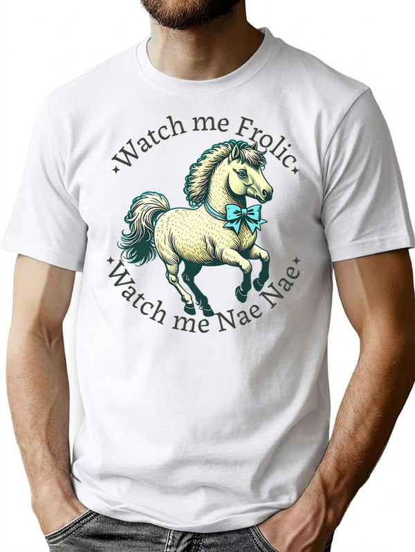 Funny Vintage Storybook Horse T-Shirt - Retro Graphic Casual Tee - White