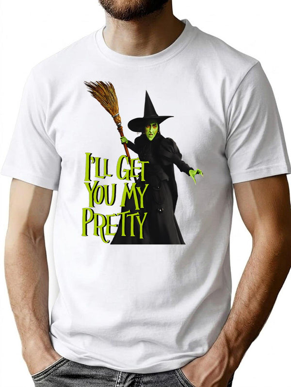 Funny Vintage Witch L'll Get You My Pretty T-Shirt - White