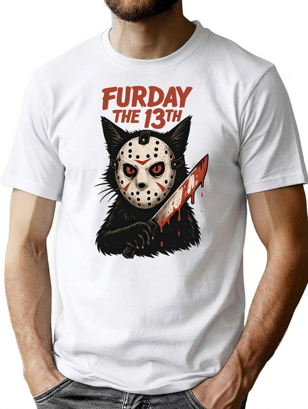 Furday The 13th T-Shirt - Retro Graphic Tee for Men & Women - White