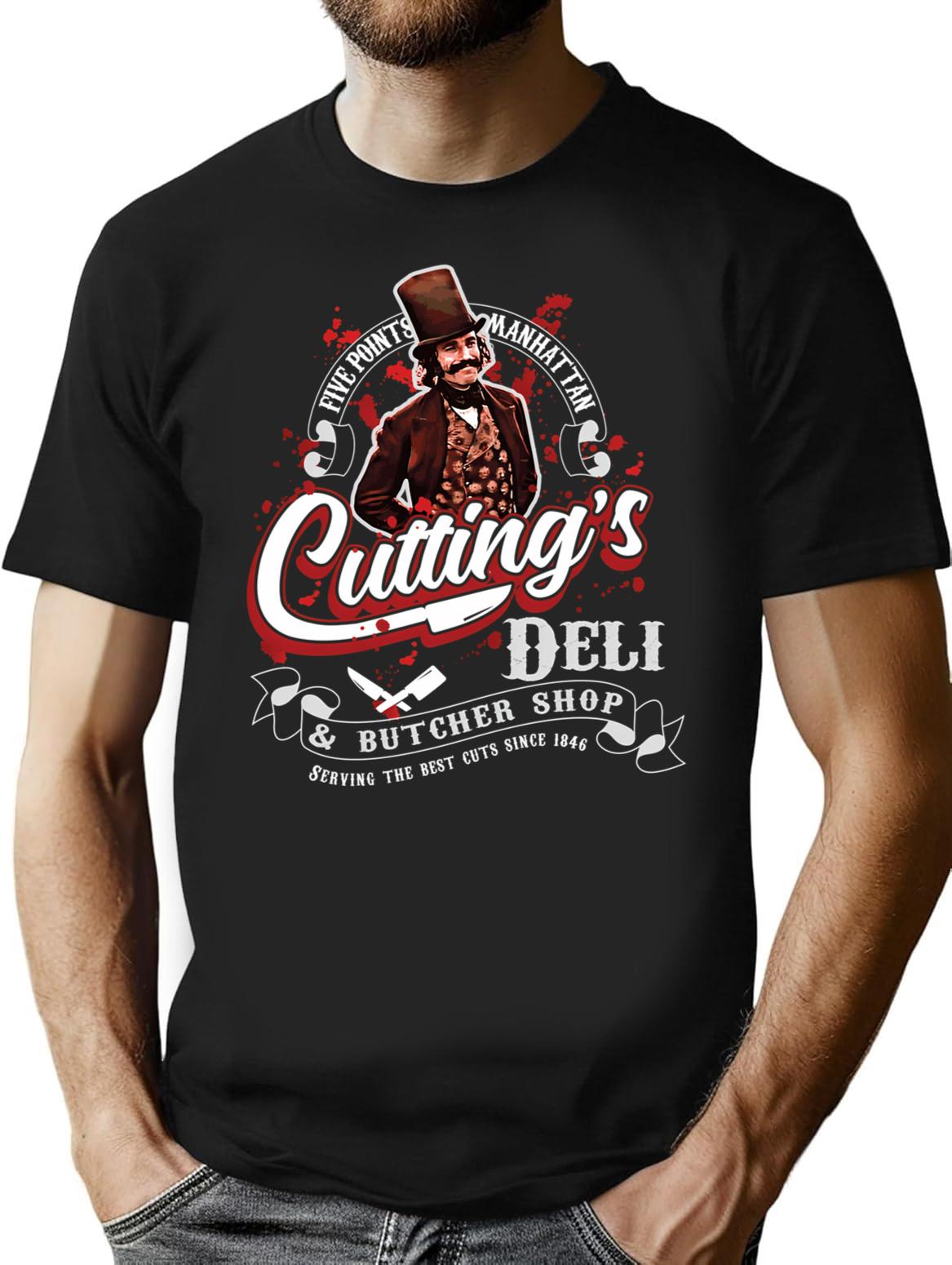 Gangs Of New York Cutting'S Deli Bill The Butcher T-Shirt for Men & Women, T-Shirts Graphic Tee - Black