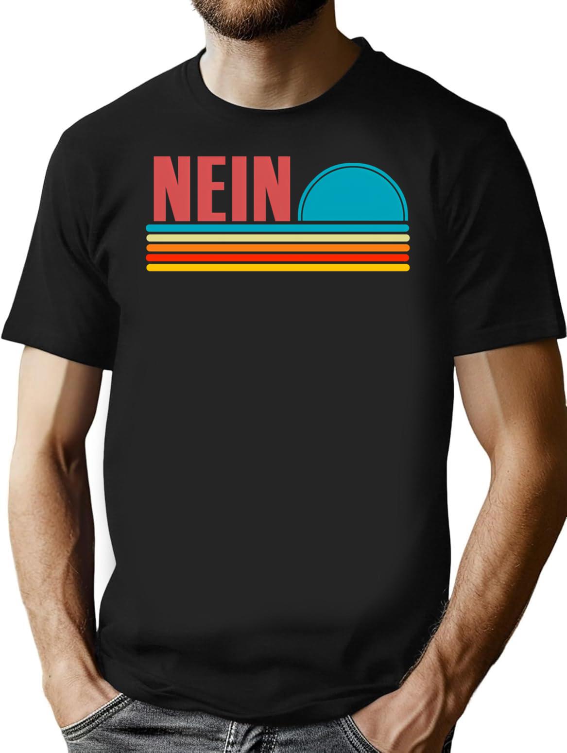 German Nein Souvenir Oktoberfest No Sunset Germany Vintage T-Shirt - Black