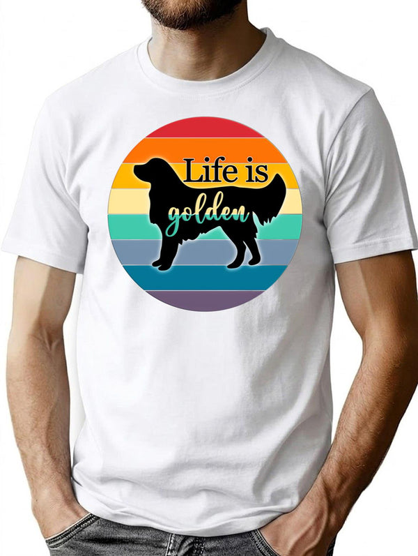 Golden Vintage Golden Retro Life Is Golden Dog T-Shirt - White