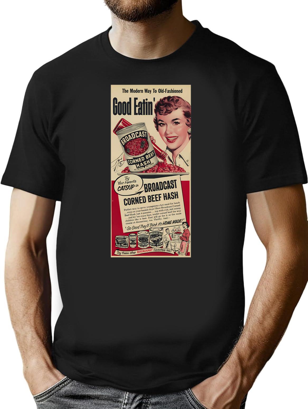 Good Eatin' T-Shirt - Retro Graphic Tee for Men & Women - Black