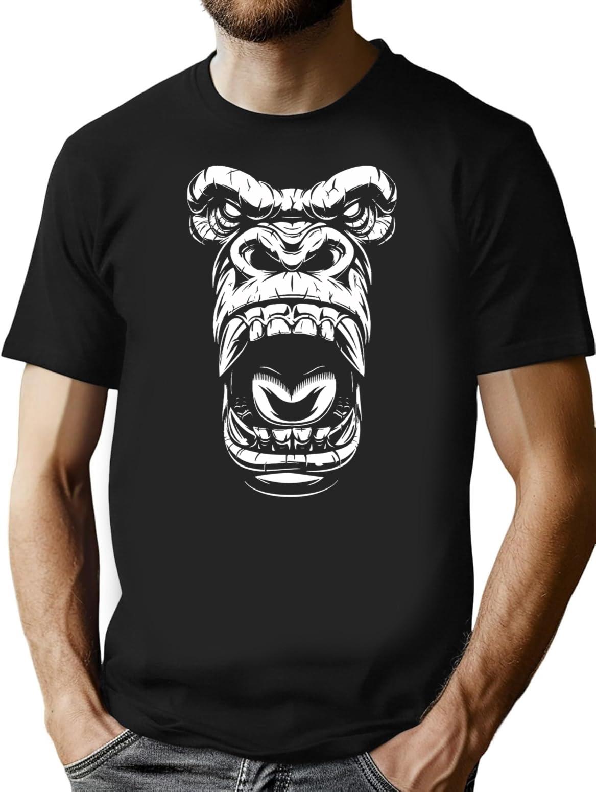 Gorilla Scream T-Shirt for Men & Women, T-Shirts Graphic Tee - Black