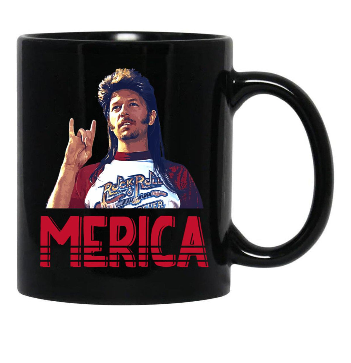 Graphic Joe Dirt Merica Fan Art Gift Men Women Black Coffee Mug - Black