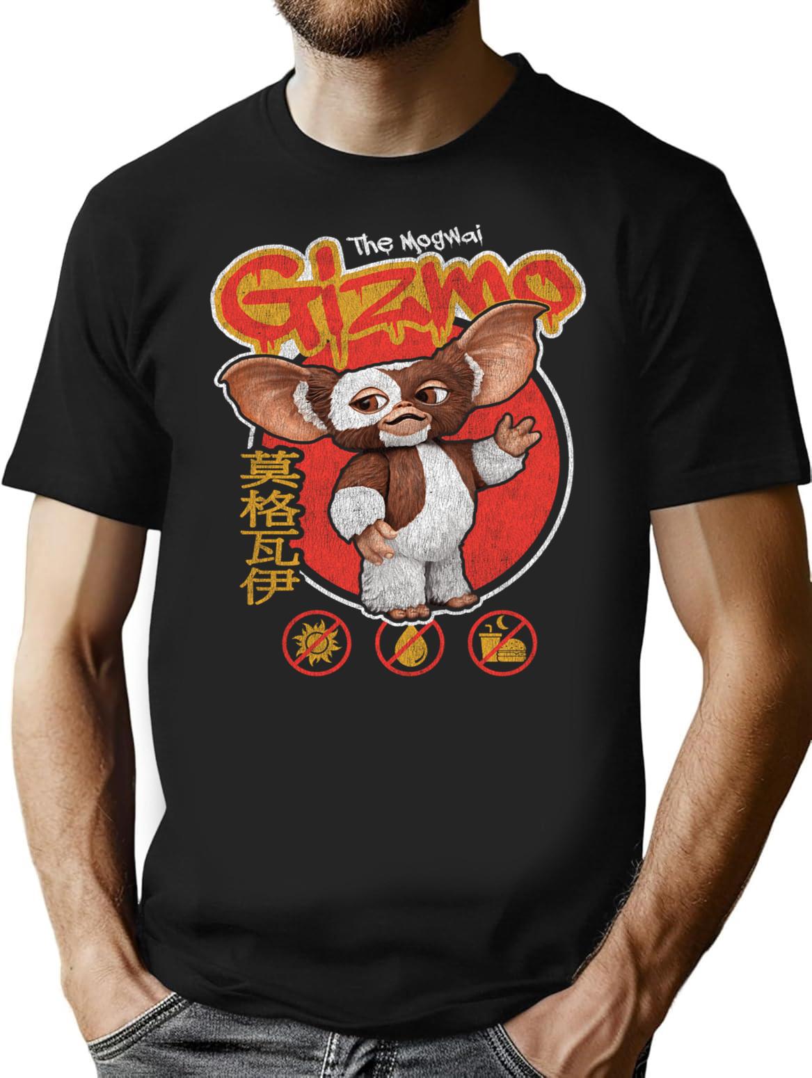 Gremlins Gizmo Worn Dks T-Shirt for Men & Women, T-Shirts Graphic Tee - Black