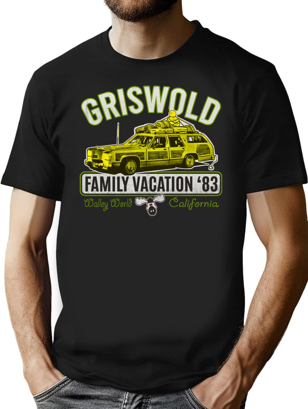 Griswold Family Vacation Worn T-Shirt for Men & Women, T-Shirts Graphic Tee - Black