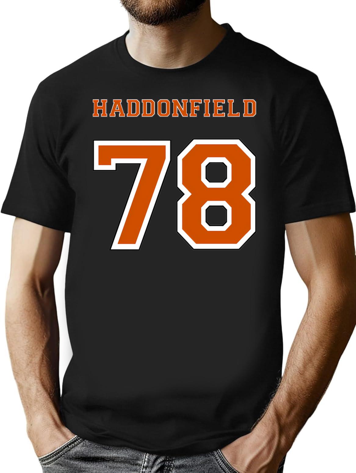 Haddonfield Jersey - Halloween '78 T-Shirt for Men & Women, T-Shirts Graphic Tee - Black