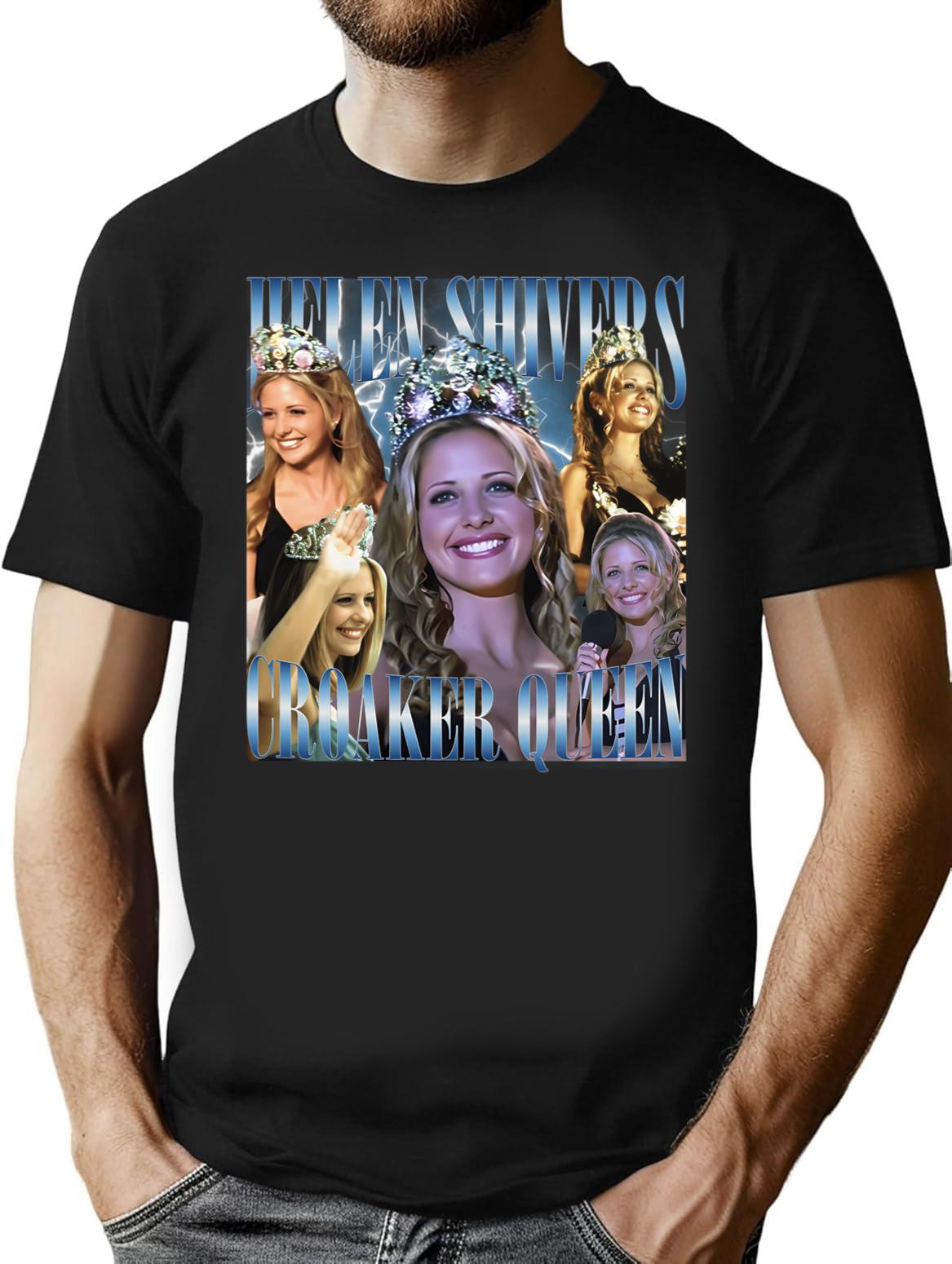 Helen Shivers Croaker Queen Horror Movie T-Shirt for Men & Women, T-Shirts Graphic Tee - Black