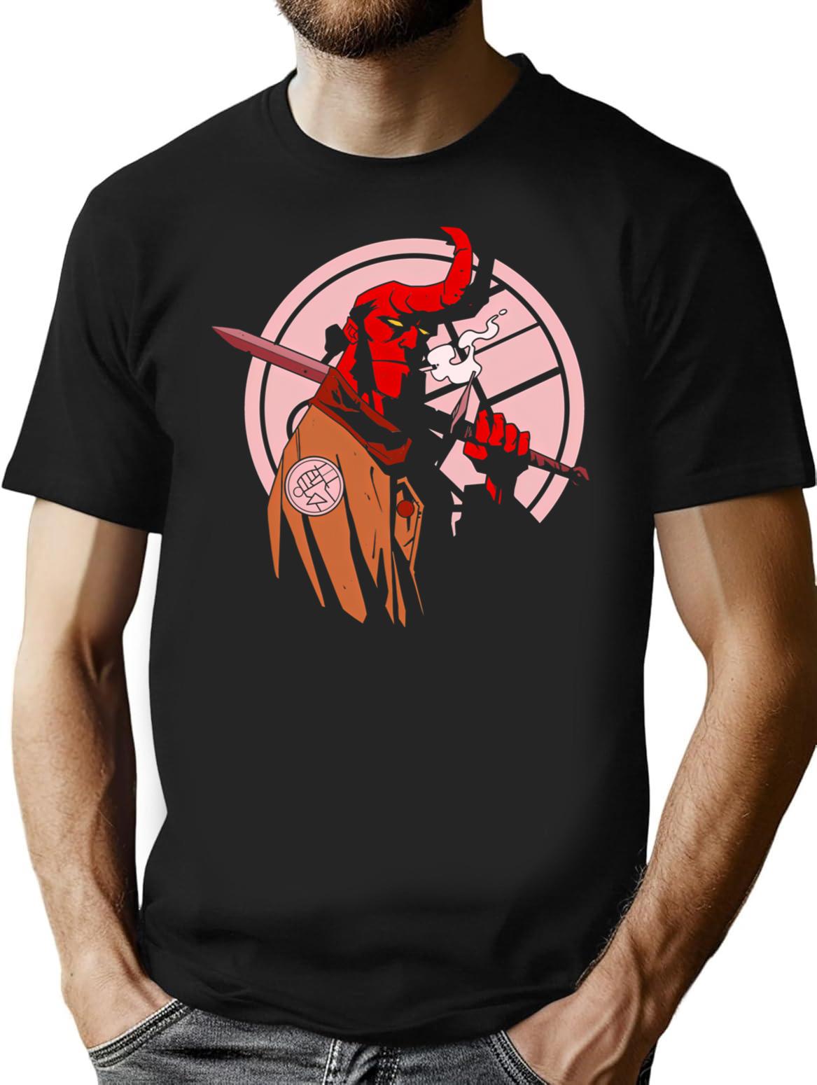 Hellboy T-Shirt for Men & Women, T-Shirts Graphic Tee - Black