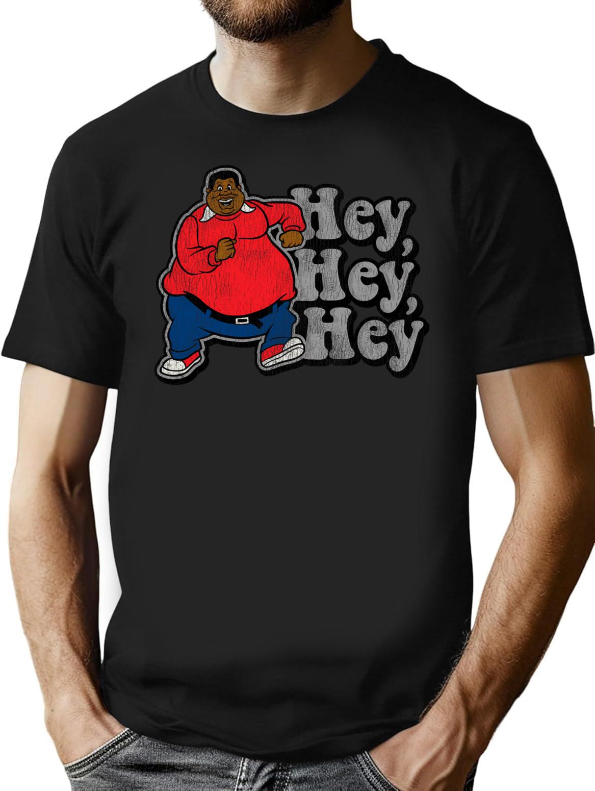 Hey Hey Hey Worn Lts T-Shirt for Men & Women, T-Shirts Graphic Tee - Black