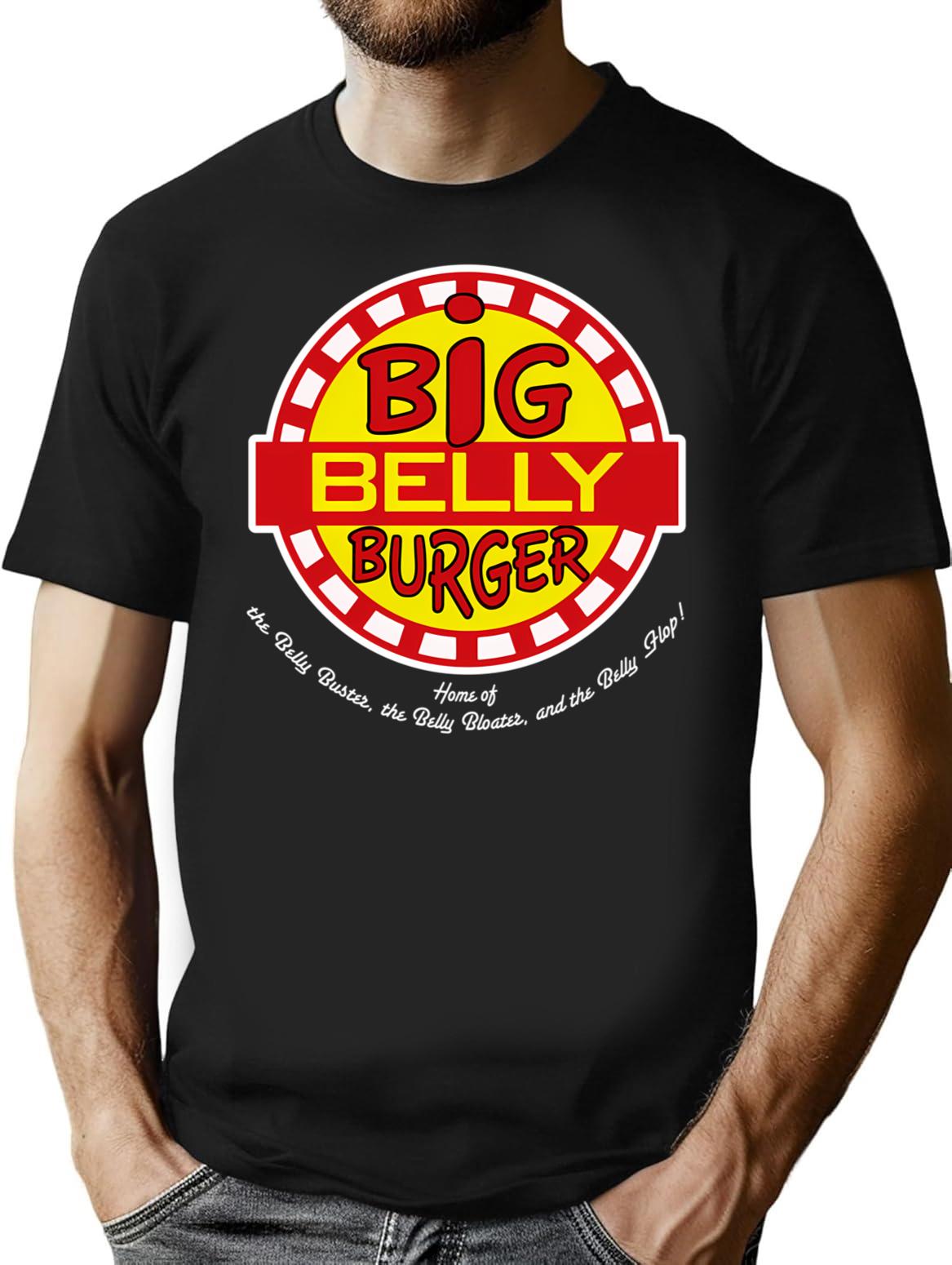 Home Of The Big Belly Burger T-Shirt for Men & Women, T-Shirts Graphic Tee - Black