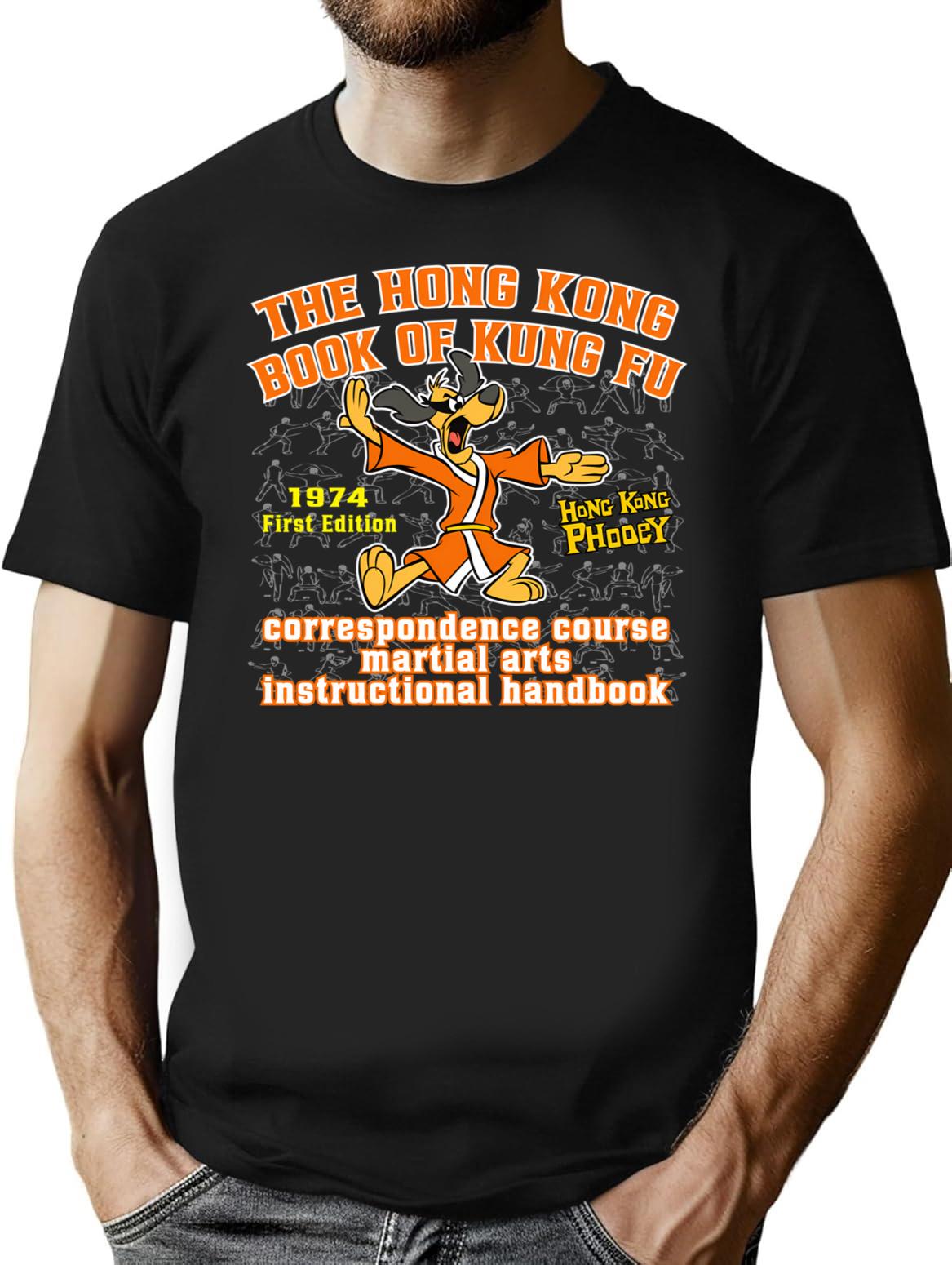 Hong Kong Phooey Kung Fu Manual T-Shirt for Men & Women, T-Shirts Graphic Tee - Black