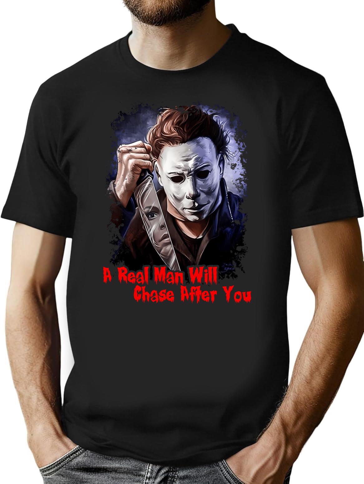 Horror Characters Tee Horror Friend Shirt Halloween Movie Shirt Horror Killer Halloween Tee Michael Myers Shirt Serial Killer Shirt T-Shirt for Men & Women, T-Shirts Graphic Tee - Black