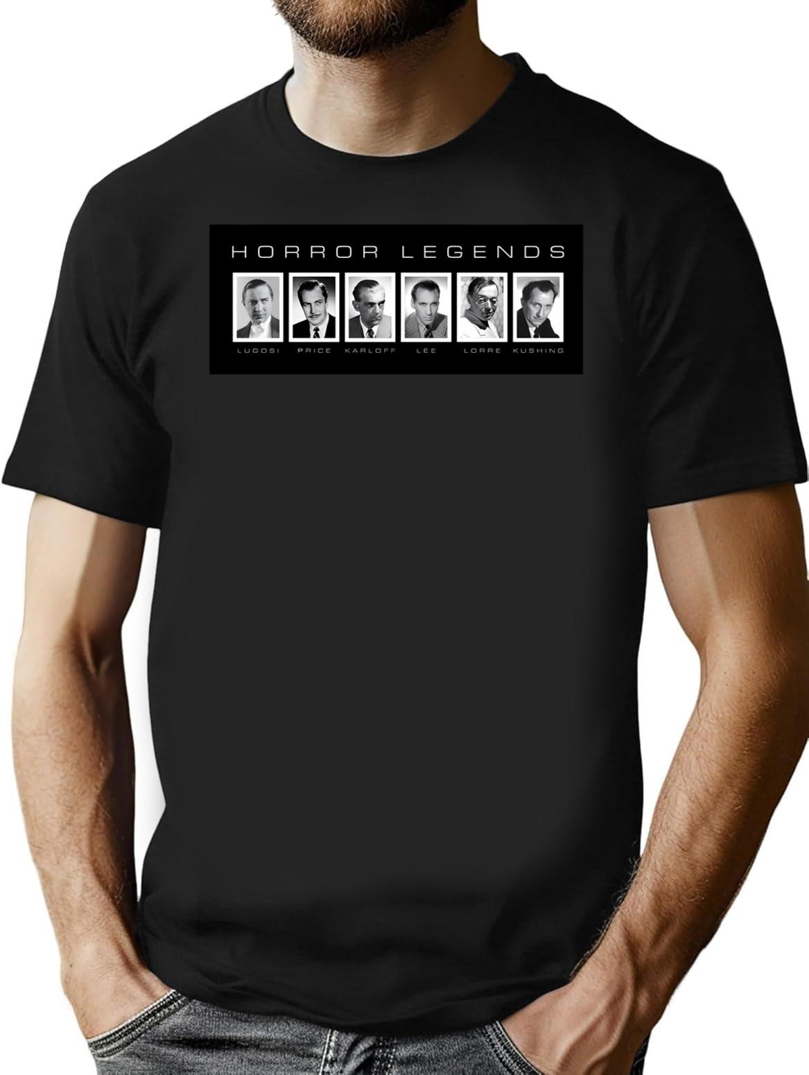 Horror Screen Legends T-Shirt for Men & Women, T-Shirts Graphic Tee - Black