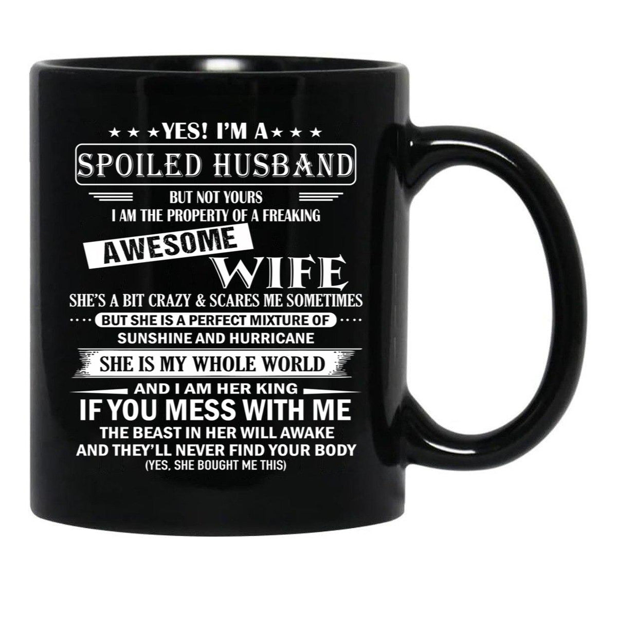 Husband Birthday Black Gift Coffee Mug - Black