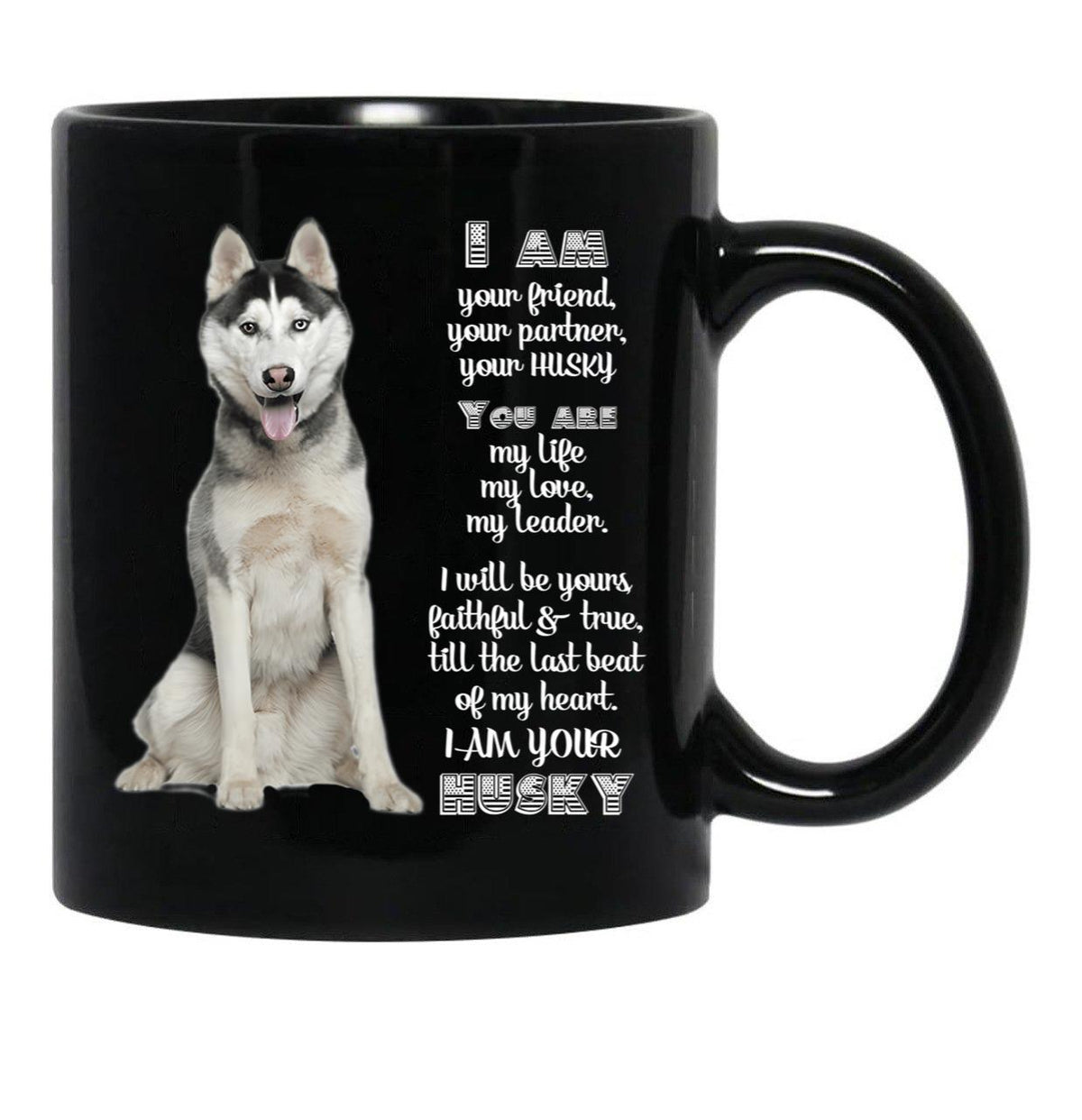 Husky Dog Lover Black Coffee Mug, Gift Coffee Mug - Black