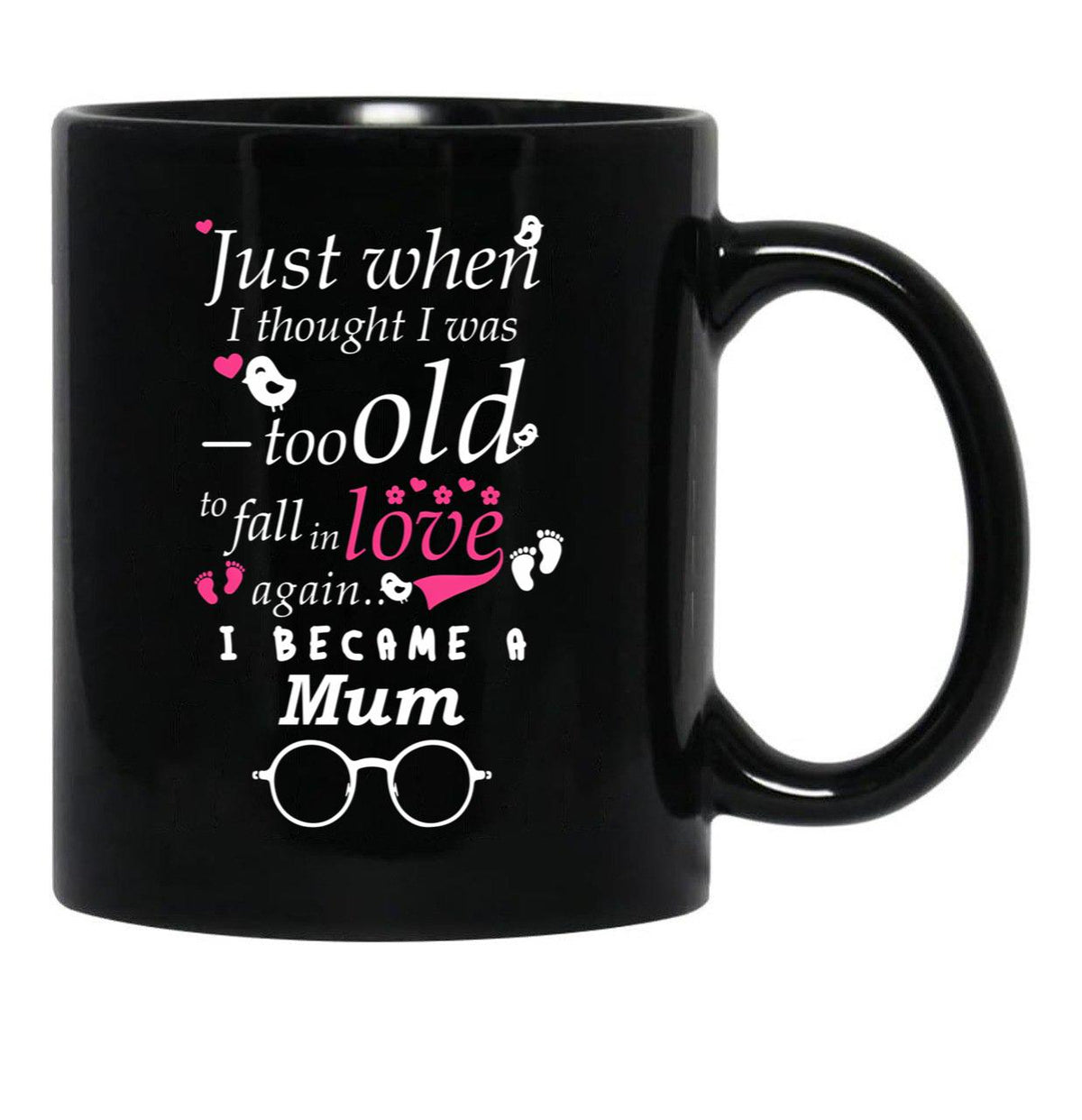 I Became Mum Grandma Grandmother Black Gift Coffee Mug - Black