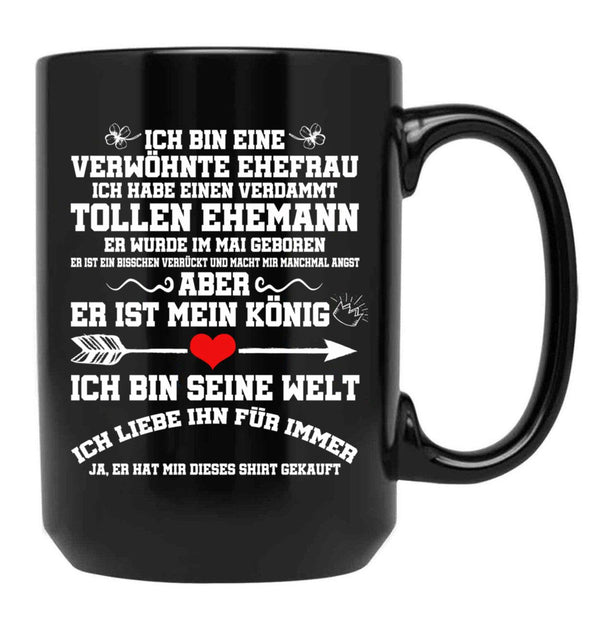 I Have A Damn Great Husband In May Black Gift Coffee Mug - Black