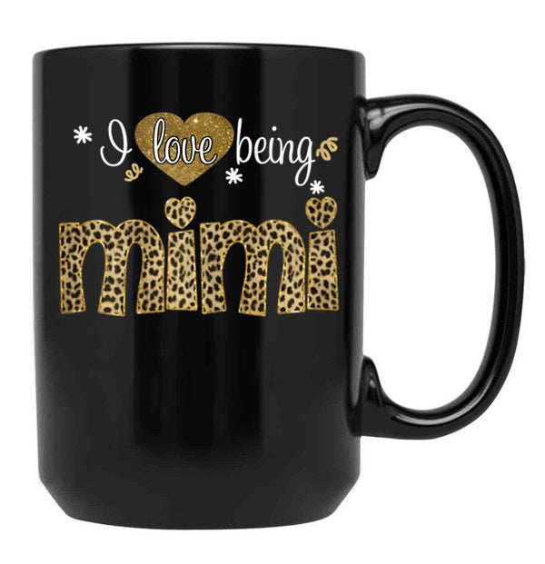 I Love Being Mimi Mimi Grandmas Gift Black Gift Coffee Mug - Black