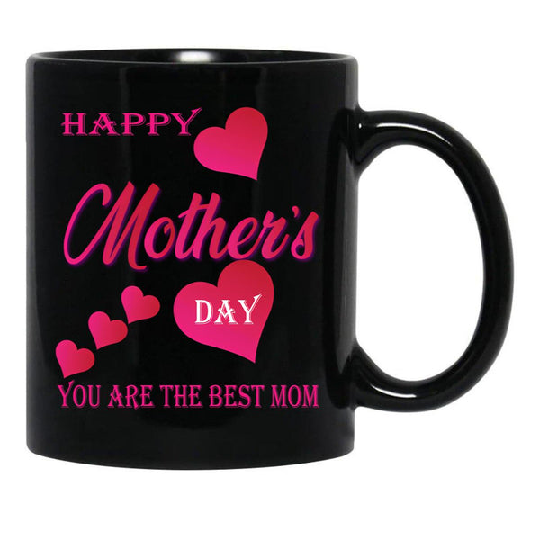 I Love Mom - Mother'S Day Black Gift Coffee Mug - Black
