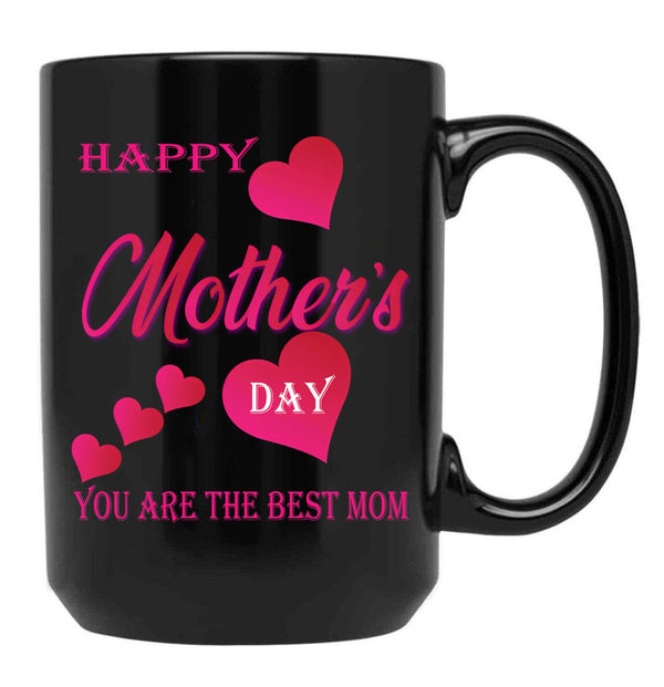 I Love Mom - Mother'S Day Black Gift Coffee Mug - Black