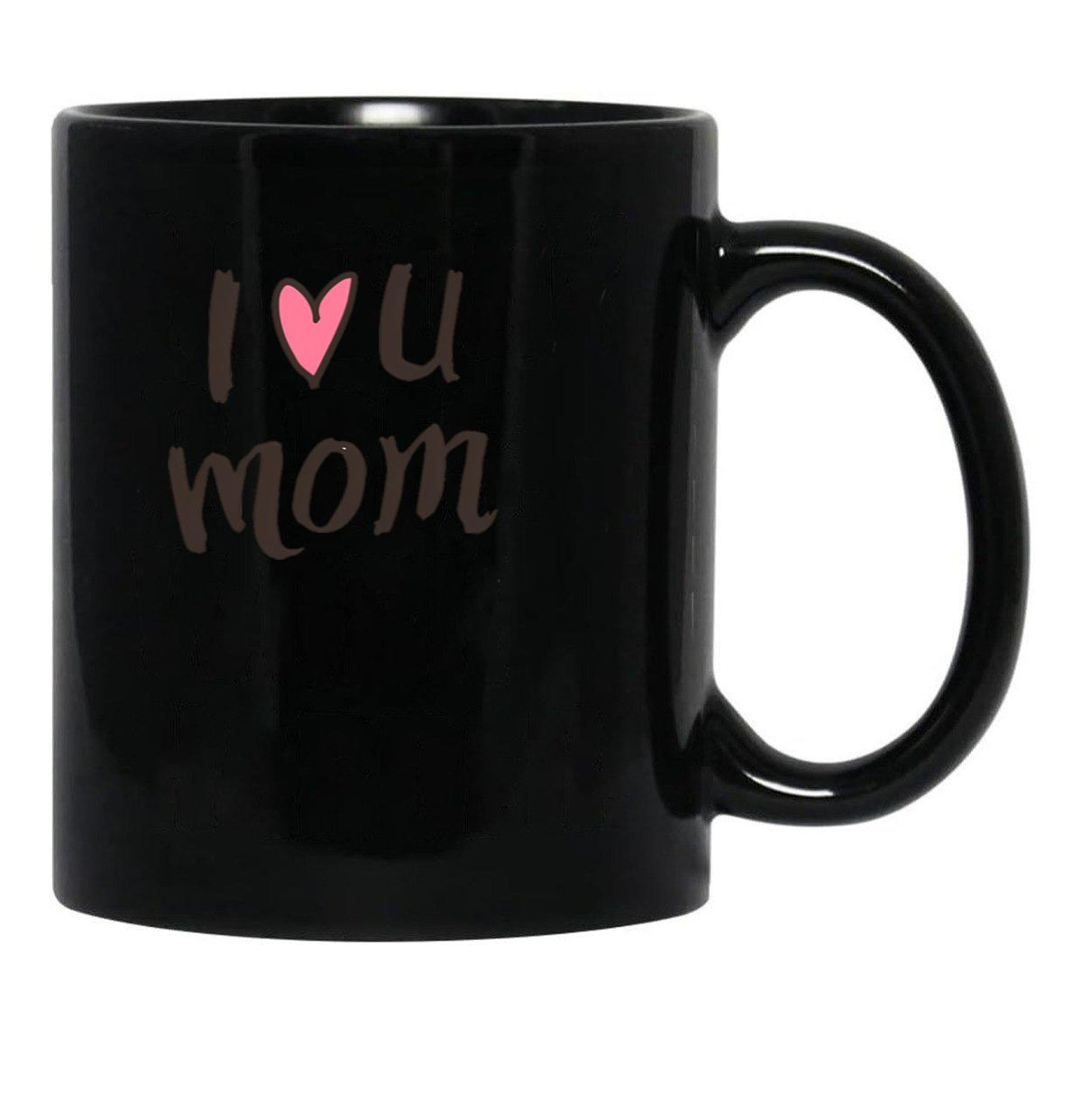 I Love Mom Black Coffee Mug - Black