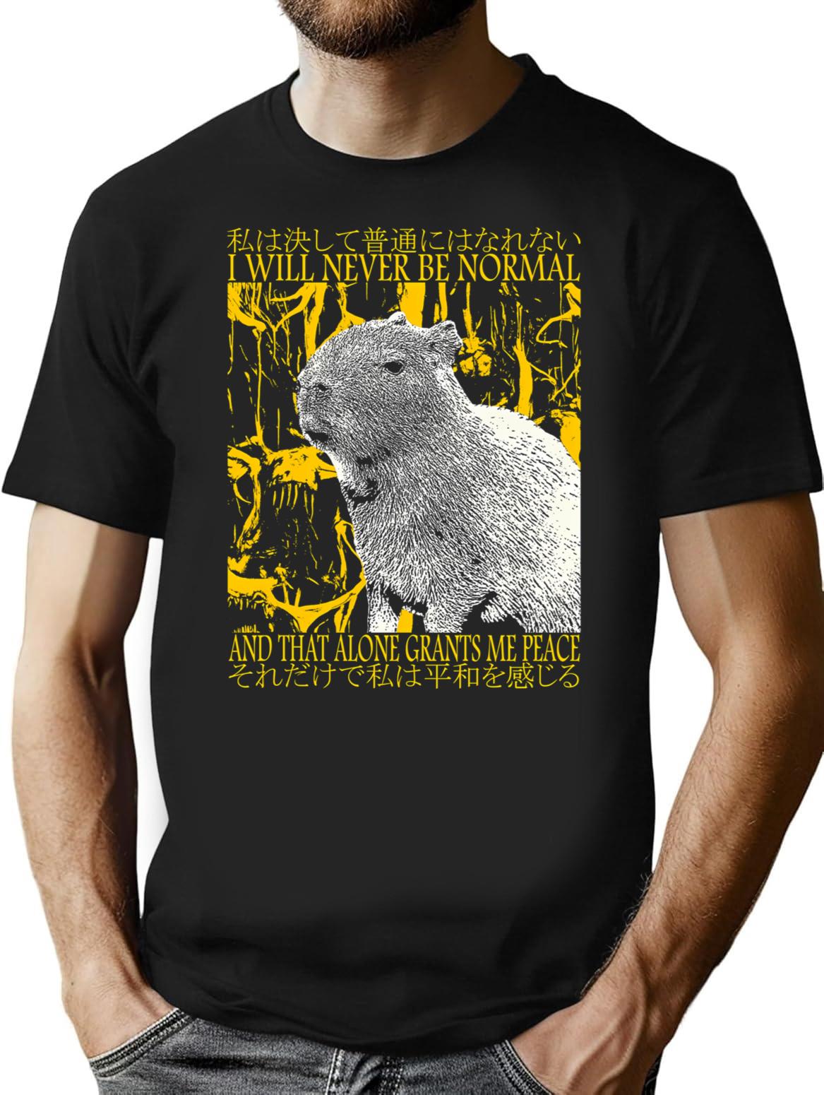 I Will Never Be Normal Capybara T-Shirt - Black