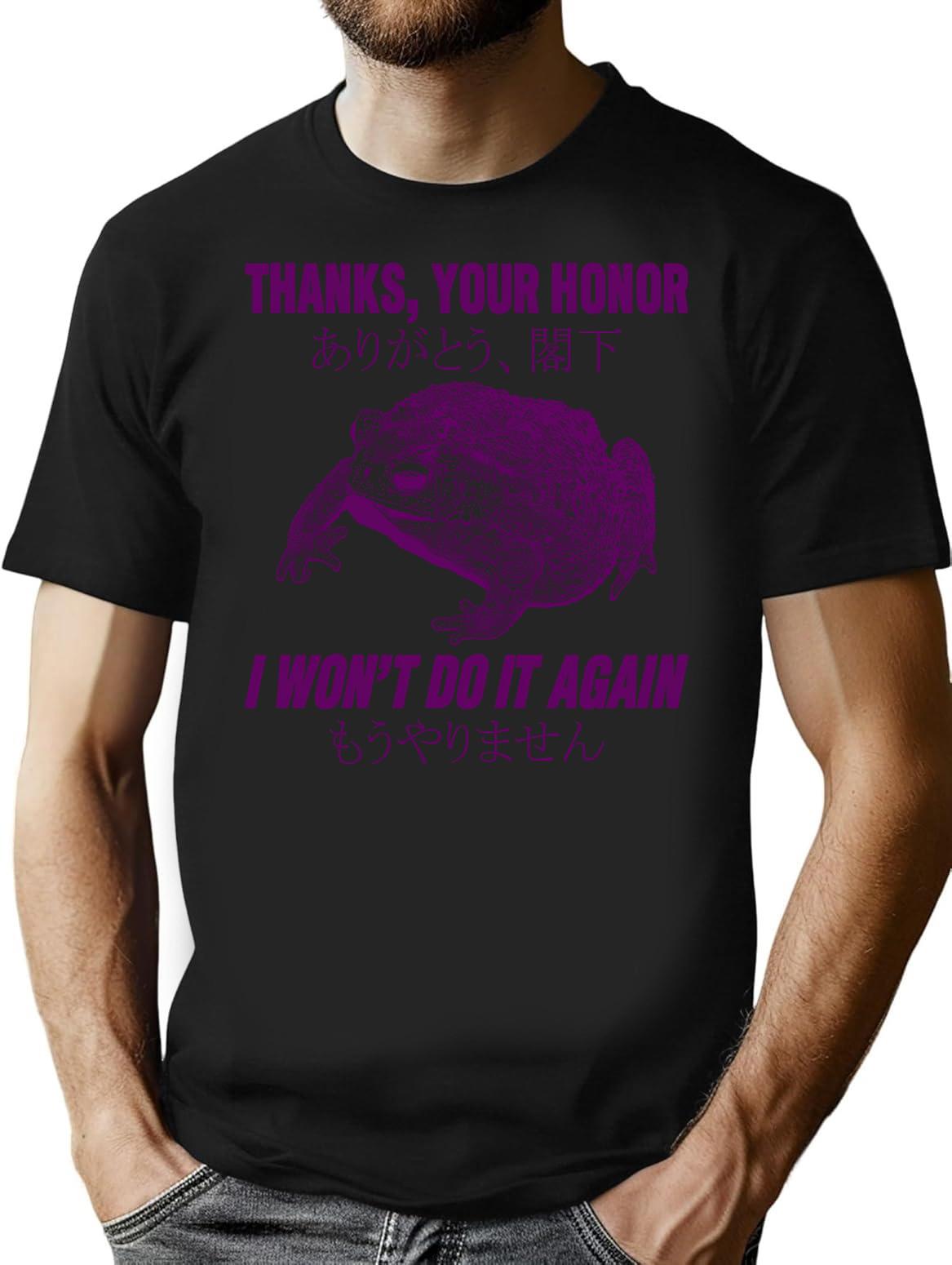 I Won't Do It Again Frog T-Shirt - Black