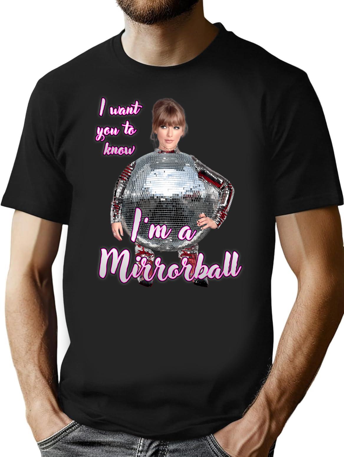 I'm A Mirror Ball T-Shirt - Retro Graphic Tee for Men & Women - Black