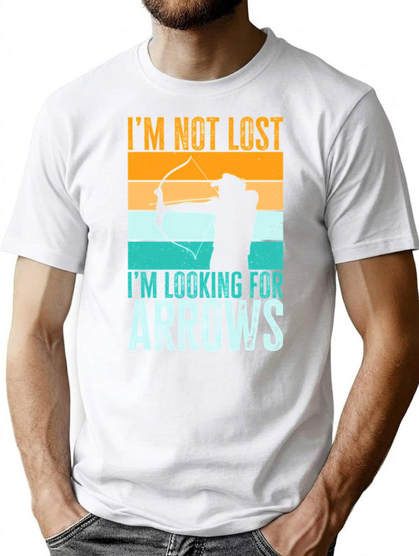I'm Not Lost I'm Looking For Arrows. Retro Vintage Archery Lover Gift For Archers T-Shirt - White