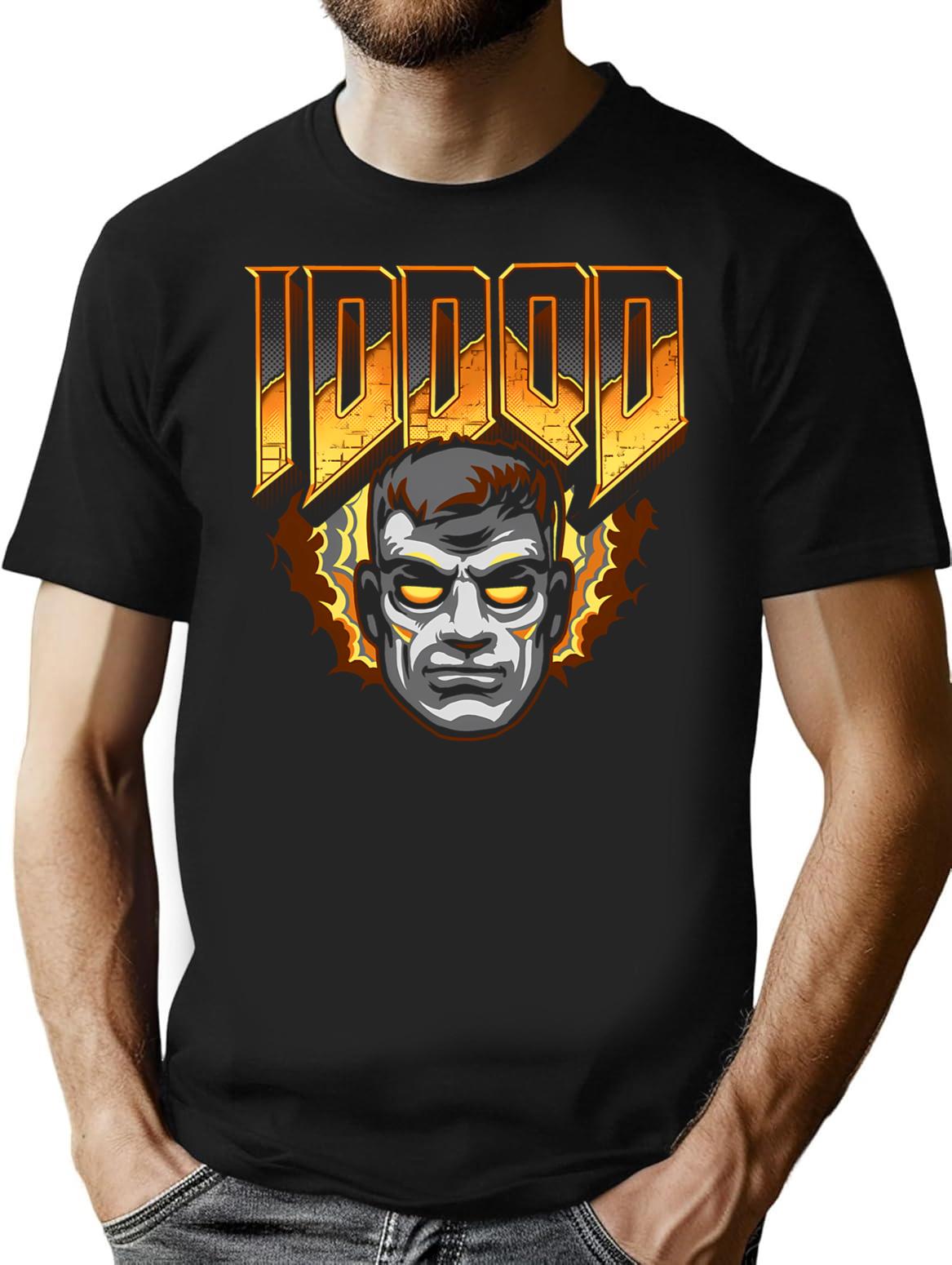 Iddqd - God Mode T-Shirt - Retro Graphic Tee for Men & Women - Black