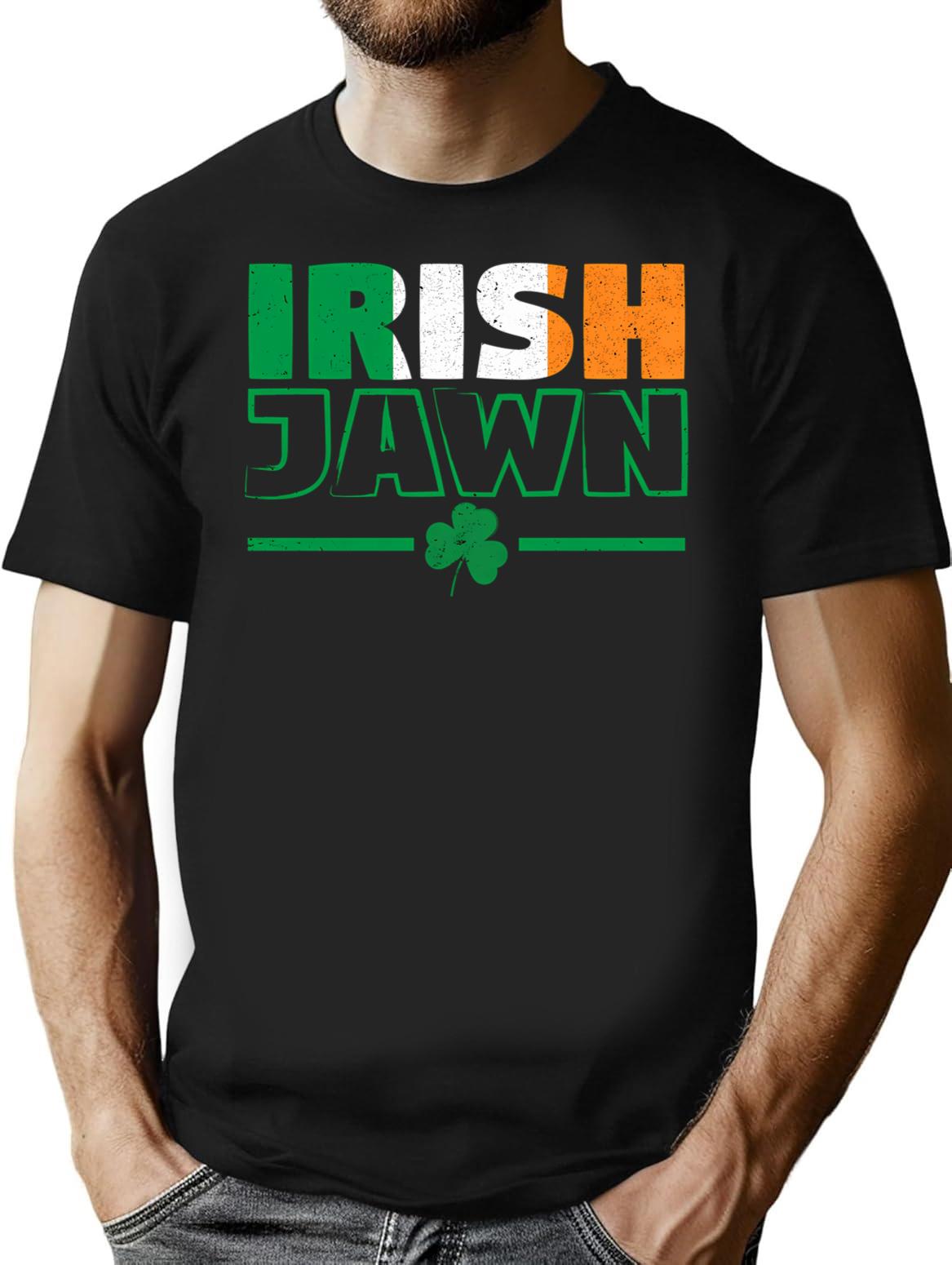 Irish Jawn T-Shirt - Retro Graphic Tee for Men & Women - Black