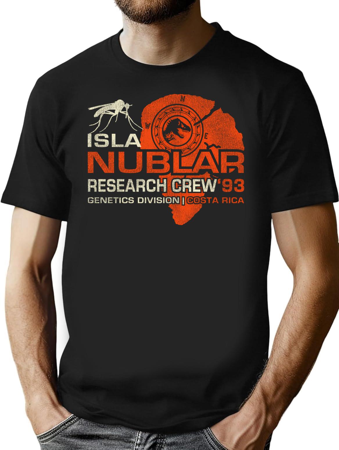 Isla Nublar Research Crew Worn T-Shirt for Men & Women, T-Shirts Graphic Tee - Black