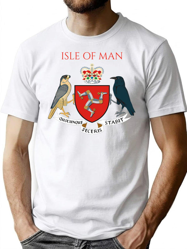 Isle Of Man T-Shirt - Retro Graphic Tee for Men & Women - White