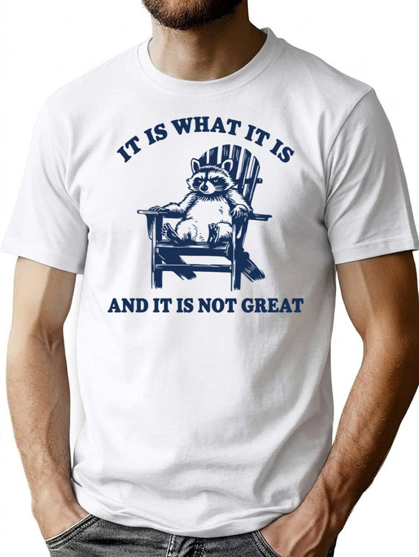 It Is What It Is And It Is Not Great Retro Raccoon T-Shirt - White