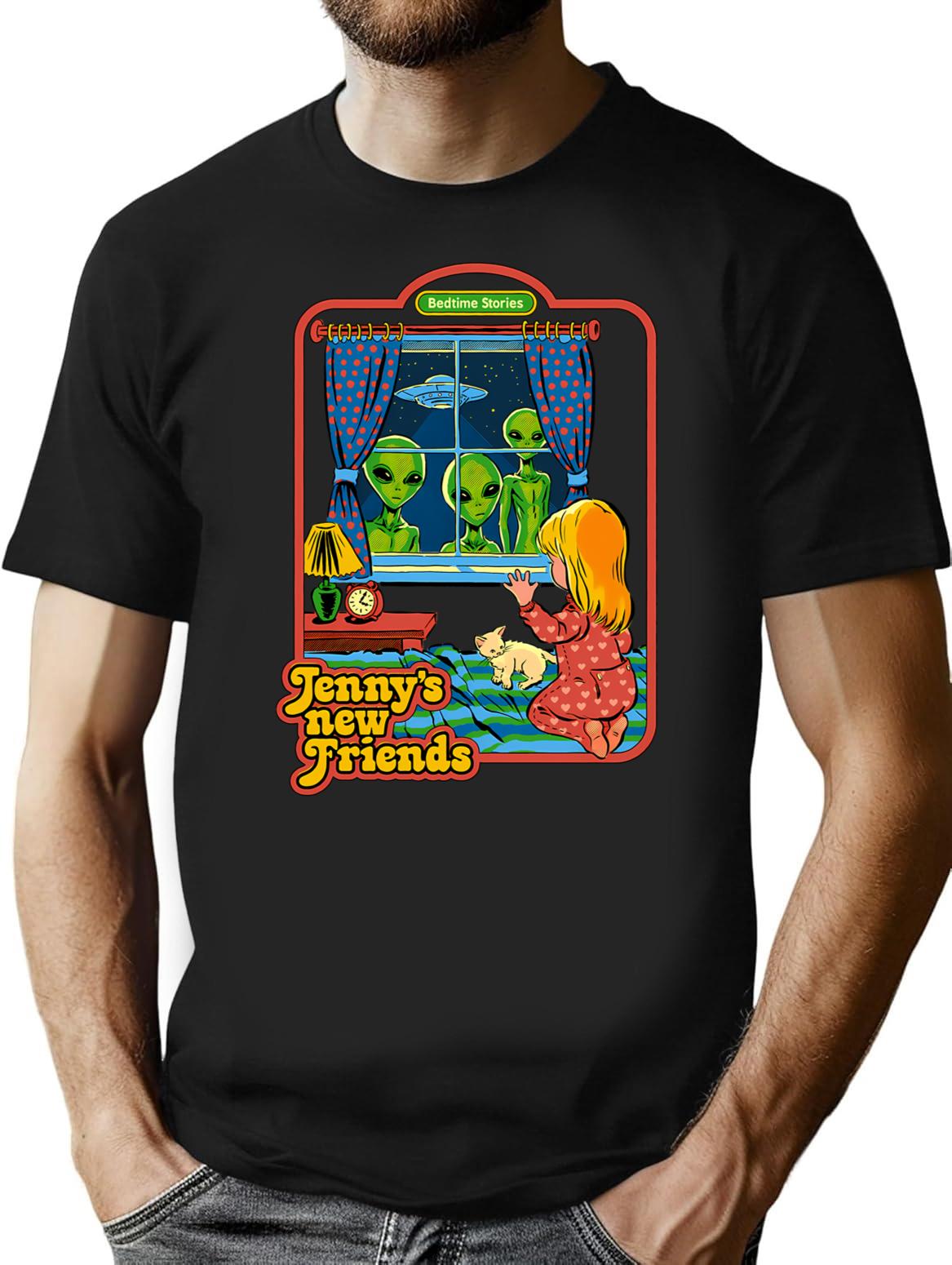 Jenny's New Friends T-Shirt - Retro Graphic Tee for Men & Women - Black