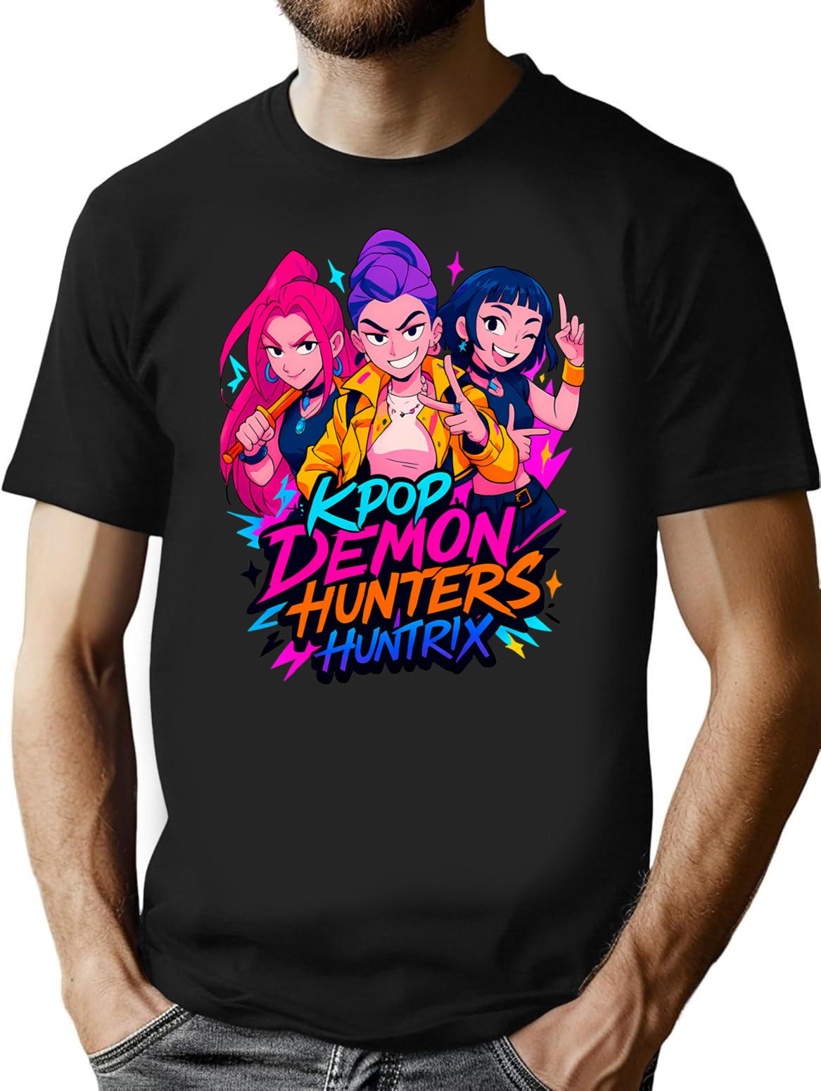 K-Pop Demon Hunters Art - 12 T-Shirt for Men & Women, T-Shirts Graphic Tee - Black
