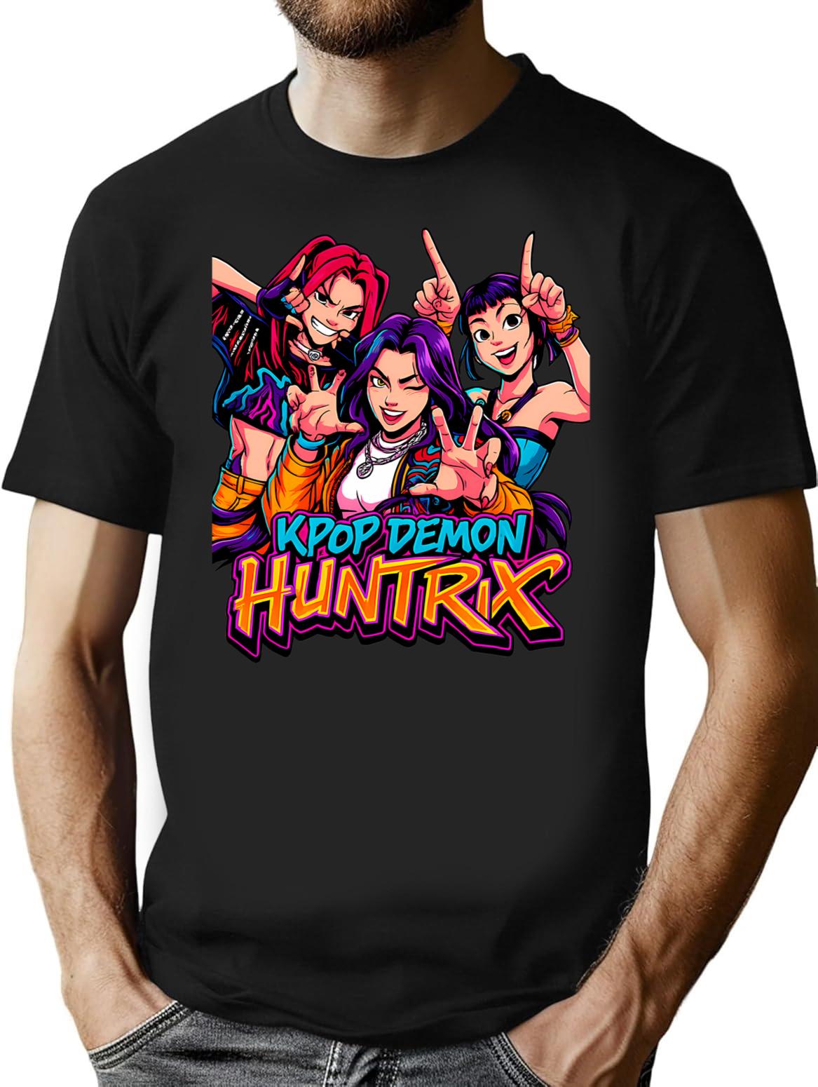 K-Pop Demon Hunters Art - 6 T-Shirt for Men & Women, T-Shirts Graphic Tee - Black